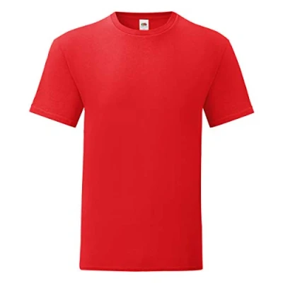 Image of Fruit of the Loom iconic T shirt, sizes S 5XL, red, 3XL