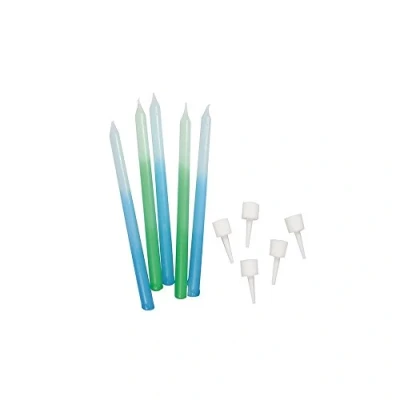 Image of Blue/Green Ombre Candles Pack of 12 100mm single
