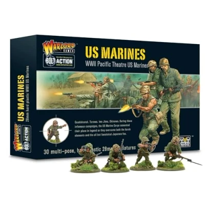 Image of Bolt Action US Marines Infantry 28mm Scale Plastic Miniatures by Warlord Games Highly Detailed World War 2 for Table top Wargaming
