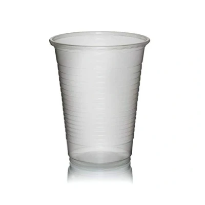 Image of Plastic Disposable Water Cups Strong Drinking Tumbler Glasses Clear and White 7 Ounce (1000 Cups, Clear)