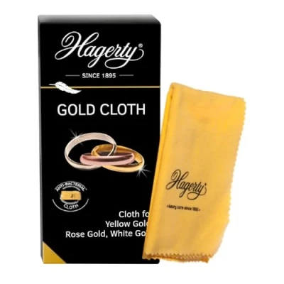 Image of HAGERTY Gold Cloth Cleaning 36 x 30 cm Impregnated Cotton Jewellery for a Renewed Shine Efficient Polishing Yellow Rose White