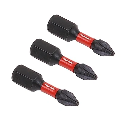Image of Sealey Premier Phillips #1 Impact Power Tool Bits 25mm 3pc
