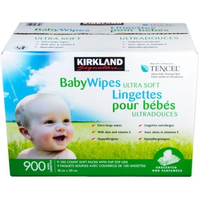 Image of 900 Kirkland Signature Unscented Baby Wipes