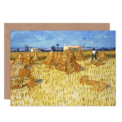 Image of Artery8 Vincent Van Gogh Corn Harvest In Provence Fine Art Greeting Card Plus Envelope Blank Inside