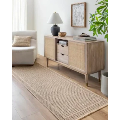 Image of Livabliss DarwinIndoor Outdoor Rug Large Boho for Living Room 78x213cm, Dining, Kitchen Vintage Patterned Neutral &amp; Coloured Rugs, Waterproof, Stain Durable, Dark Beige and Black