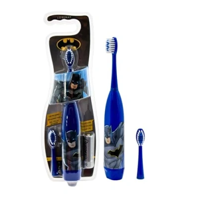 Image of Batman Kids Electric Toothbrush with Replaceable Head and Battery, Comfortable Handle Soft Bristles for Ages 3+
