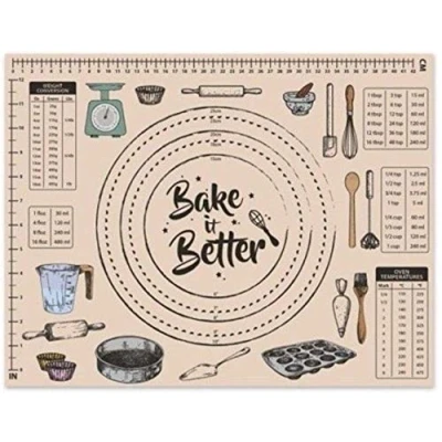 Image of Tempered Glass Worktop Saver Chopping Cutting Board Measurement Chart Large 45cm (Beige)