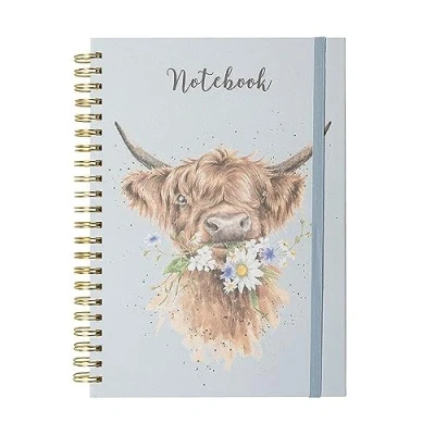 Image of Wrendale Designs Cow Daisy Coo A4 Notebook