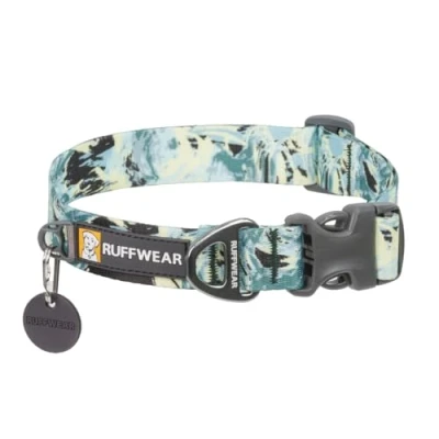 Image of RUFFWEAR Front Range Large Dog Collar, Pet Collar with Aluminum V ring Lead Attachment, Comfortable &amp; Strong Side Buckle Webbing for Walking, Size L (51 66cm), Sweeping Sage