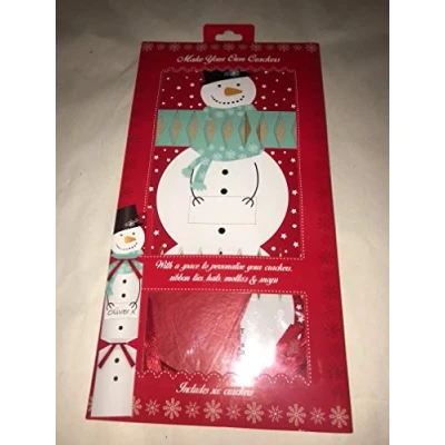 Image of Pack Of 6 Make Your Own Personalised Christmas Crackers Hats Snaps Cute Snowman