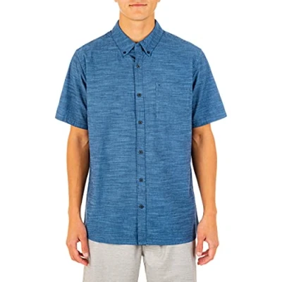 Image of Hurley Men M One&amp;Only 2.0 Woven S/Shirts Obsidian, Large