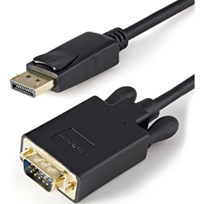 Image of StarTech.com 3ft (1m) DisplayPort to VGA Cable Active Adapter 1080p Video DP Monitor 1.2 Converter Latching Connector (DP2VGAMM3B)