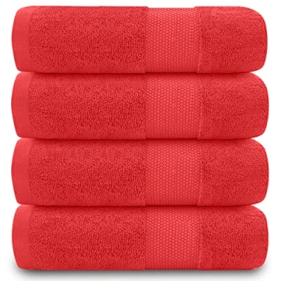 Image of GC GAVENO CAVAILIA Wine Hand Towels 4Pack 50 x 85 Cm, Quick Drying &amp; Super Absorbent Towel Set 700 GSM Towel, 100% Egyptian Cotton For Bathroom, Spa Hotel Gym
