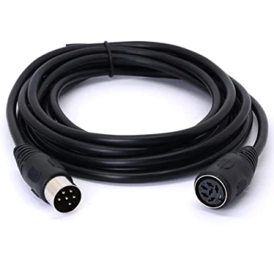 Image of HTGuoji Midi Din 6 Pin Plug Connector Extension Cable, Male to Female AV Adapter Audio Socket for Digital (3 Meter)