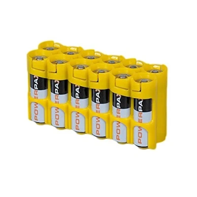 Image of Powerpax 12 AA Battery Caddy Caution Yellow