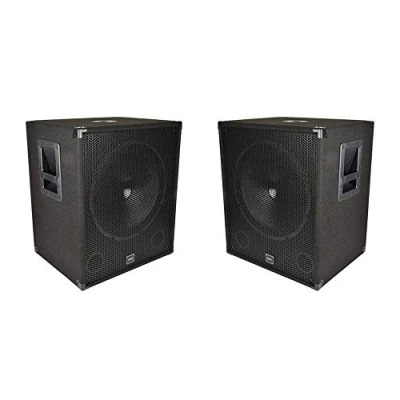 Image of 2 x QTX QT15s 15&quot; 300W Subwoofer Bass Bin Speaker Pair DJ Disco Sound System PA
