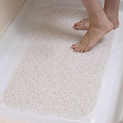 Image of Non Slip Bath Mat Shower Carpet for Comfort and Improved Stability Mould Stain Resistant Backing Lays Over Drain as Water Flows Straight Through L75xW44xH2.5cm Easylife