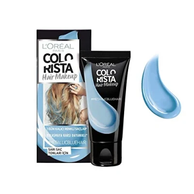 Image of Colorista Hair Makeup Temporary Blonde Colour, Metallic Blue