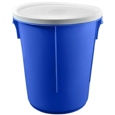 Image of Blue 25 Litre Storage Bucket with lid Nappy Container bin. Made in UK
