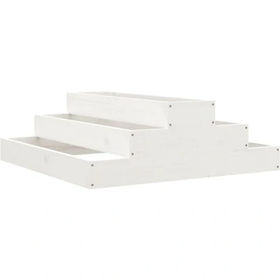 Image of vidaXL Planter White 80x80x27 cm Solid Wood Pine