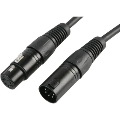 Image of Pulse DMX Lead, 5 Pin XLR Male to Female (1 Pair+Screen), 10m Black