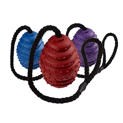 Image of CLASSIC PETBLIS Rubber Oval Ball On A Rope 10cm 4 inches, 100 g, clear