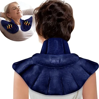 Image of REVIX Microwave Heating Pad for Neck Shoulders and Back Pain Relief, Weighted Hot Shoulder Wrap with Herbal Aromatherapy, Microwavable Moist Heat Warmer, Scented