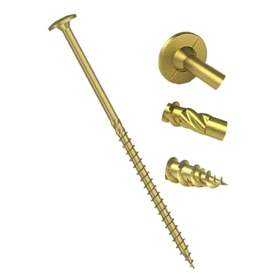 Image of 6mm x 120mm &#039;M&#039; High Performacne Yellow Hardened Wafer Head Torx Wood Timber Construction Screw Sleepr Screws with Flat Carpenter (Pack of 20)