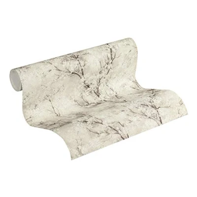 Image of Forest Wallpaper Cosy &amp; Relax New Walls A.S. Création Non Woven 10.05 m x 0.53 Creme Grey White Made in Germany 374202 37420 2