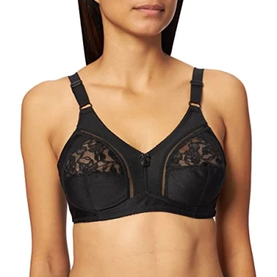 Image of Sassa Women&#039;s Soft BH Funktion Plain Cup Everyday Bra, Black (Schwarz 00500), 40B (Manufacturer Size: 90B)