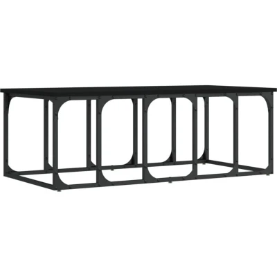 Image of vidaXL Modern Coffee Table with Metal Frame Black Engineered Wood Construction, Sturdy and Easy to Maintain Living Room Furniture