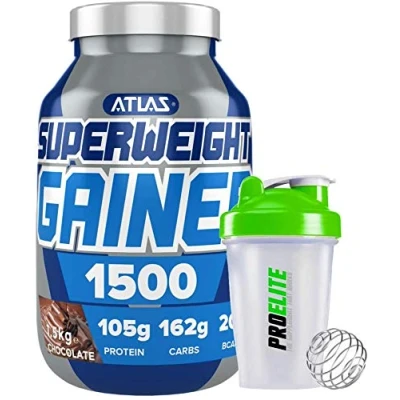 Image of Atlas Nutrisport Super Weight Gainer Mass Gain 1.5kg / 1500g + Shaker (Chocolate)