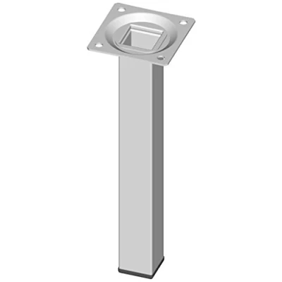 Image of Element System 18133 00292 200 mm Length 25 x Diameter Square Steel Pipe Furniture Legs includes Screw Mounting Plate White (4 Piece)