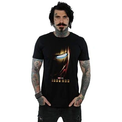 Image of Marvel Studios Men&#039;s Iron Man Poster T Shirt Black Large