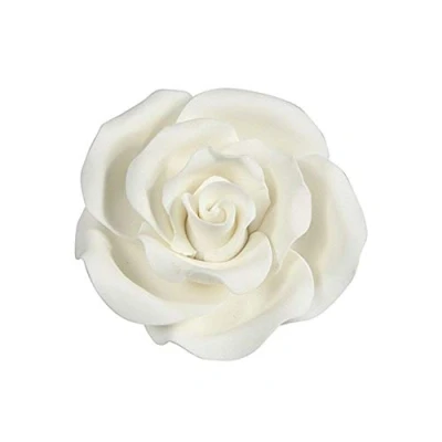 Image of Medium White Soft Sugar Roses 50mm, Box of 10