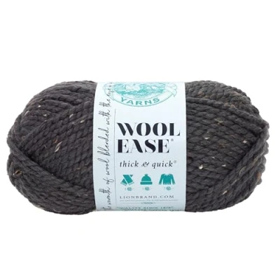Image of Lion Brand Yarn Company 640 151 Wool Ease Thick &amp; Quick Yarn, Graphite, One Size