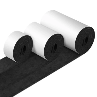 Image of teeppo Furniture Pads Floor Protectors, Felt for Feet 3x1M(10cm + 5cm 2cm), Chair Leg Protectors with 4mm Thick, Self Adhesive, Anti Scratches and Reduce Noise, Black