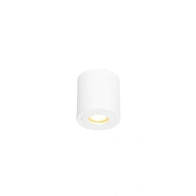 Image of Qazqa Modern Bathroom Spotlight Ceiling White Round IP44 Capa Suitable for LED GU10 1 Way Light Aluminium Surface Mounted spotway Living Room I Kitchen