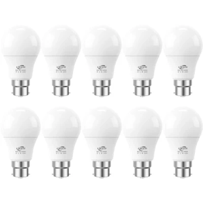 Image of LOEODO B22 Bayonet LED Bulbs 60W Equivalent, 9W Light Bulb, 806 Lumens, 6000K Cool White, Energy Saver Non Dimmable, Pack of 10