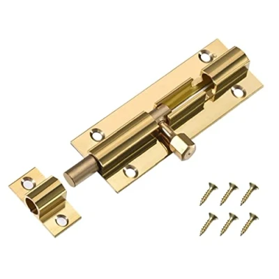 Image of TERF Door Bolt Polished Brass Barrel Slide Lock 38mm [1.5&#039;&#039;] Latch with Screws Ideal for Internal &amp; External Doors Locks Bedroom Bathroom Toilet Shed Gate Cupboards Cabinets 38mm, Gold