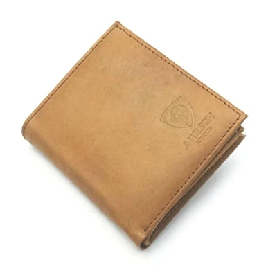 Image of J. Wilson London RFID Blocking Mens Designer Quality Real Distressed Leather Wallet Credit Card Holder Purse Gift