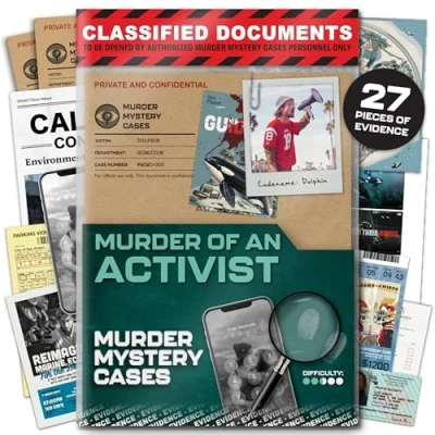 Image of Lucky Egg Murder Mystery Case File Game Death of an Activist Detective with Realistic Crime Solving Experience Immersive for Adults Detailed Evidence Cold