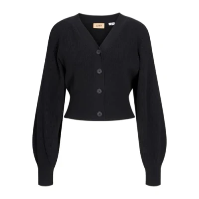 Image of JJXX Women&#039;s Jxstina Twist Cardigan Knit Sweater, Black, XS