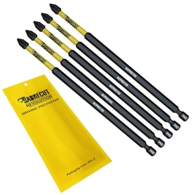 Image of 5 x SabreCut SCPH2152_5 152mm PH2 Magnetic Impact Screwdriver Driver Bits Set Phillips Heavy Duty Compatible with Dewalt Milwaukee Bosch Makita and More