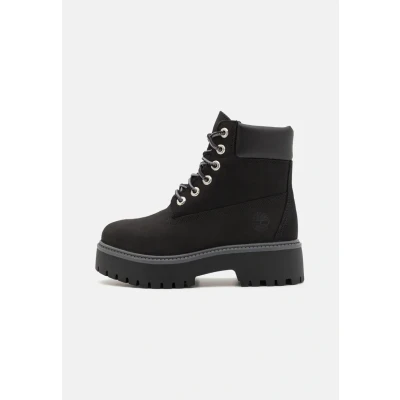Image of Timberland Stone Street 6 INCH Platform ankle boots, Women&#039;s, Size: 6, Jet black Leather