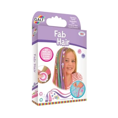 Image of Galt Toys, Fab Hair, Hair Chalk Kit and Extensions for Children, Ages 6 Years Plus