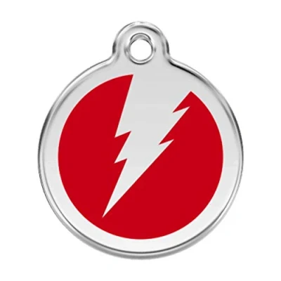 Image of Red Dingo Flash Dog Id Tag, Red, Large