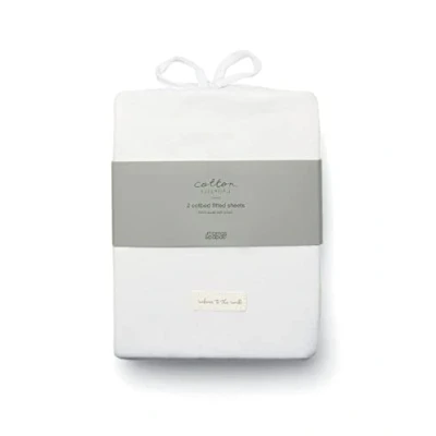 Image of Mamas &amp; Papas 2 Pack Cotbed Fitted Sheets, White (142x70x19cm)