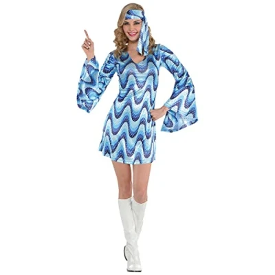 Image of Amscan 9915484 Adults 1970&#039;s Disco Lady Fancy Dress Costume (UK Size: 12 14)