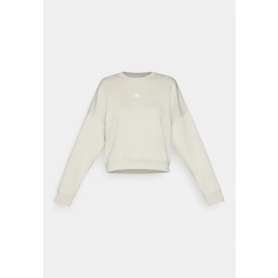 Image of adidas Sportswear Essentials Small LOGO FEEL COZY Sweatshirt, Women&#039;s, Size: XL, Olive strata/white